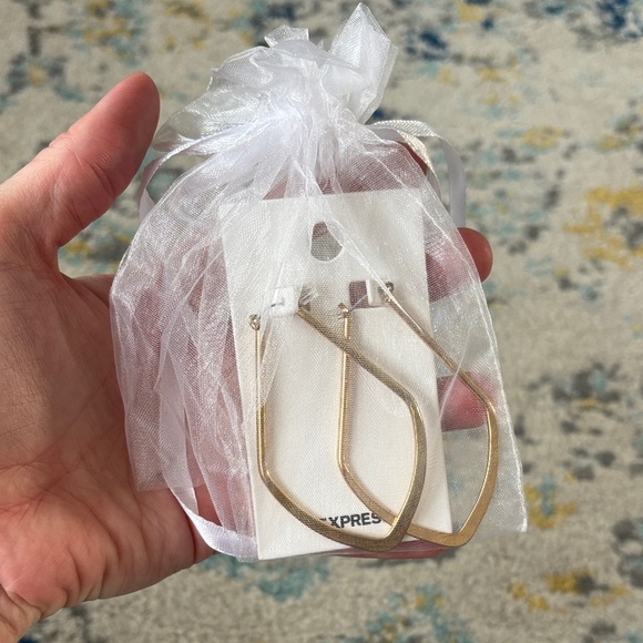 Express Gold-Tone V-Shaped Earrings - Picture 6 of 6